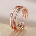 Rose Gold-Plated Studded Finger Ring
